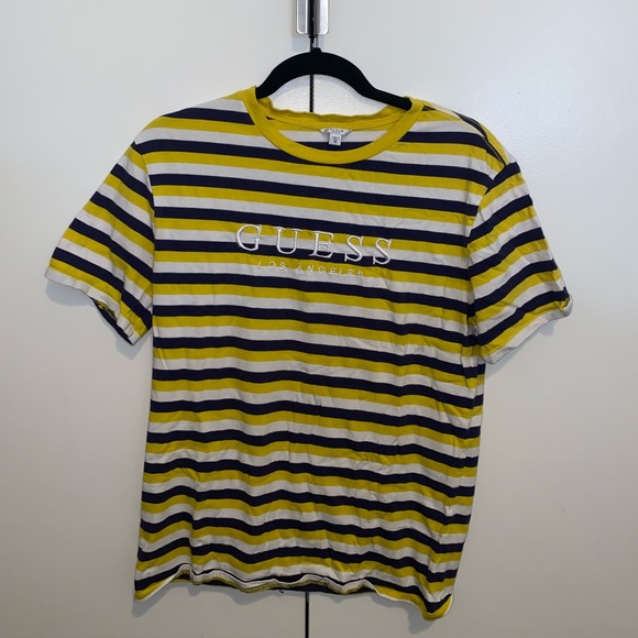 Striped Urban Outfitters Guess Graphic Tee - Picture 1 of 3